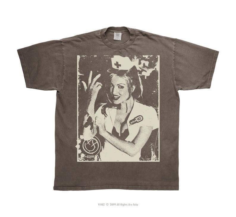 Blink 182 Band classic vtg charcoal short sleeve Tee QT7979 L