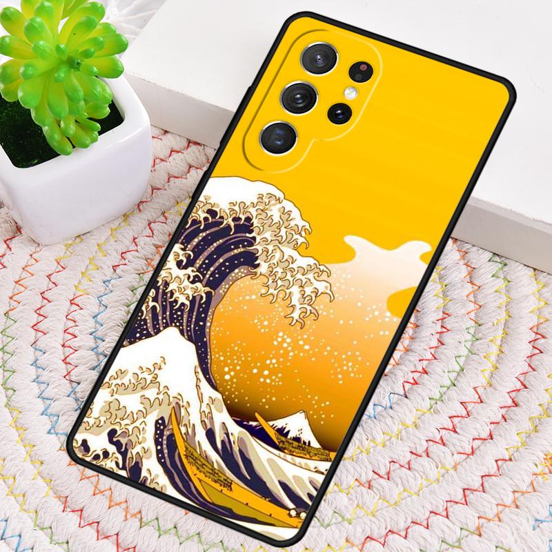 Japanese Wave Art Silicone Phone Case For Samsung Galaxy Note 10 Pro S26 S25 S24 S23 S22 S21 Plus S25Ultra Capa Cover