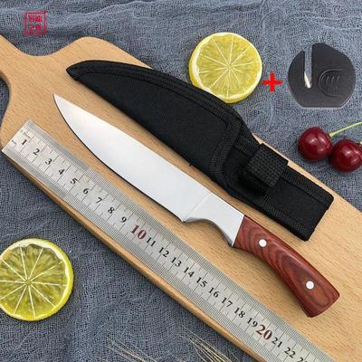 Cuchillo de cocina de acero inoxidable para pesca, hueso, carne, pesca, sushi, cortador de frutas y verduras con funda para cuchillos