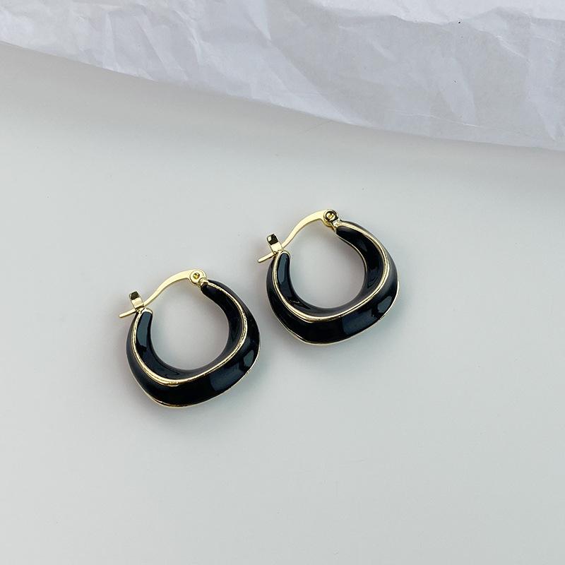 Silver Fashion Green Drop Glaze Irregular Earrings For Woman Halloween Party Jewelry Accessories Gift