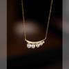 Zircon round pearl necklace simple high-end temperament clavicle chain French light luxury elegant necklace