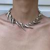 Personalized Spine Geometric Silver Spine Irregular Metal Necklace Exaggerated Necklace Niche Necklace