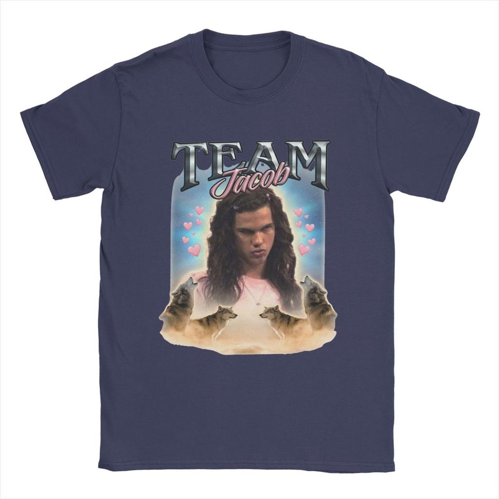 Unisex T-Shirt Team Jacob Verflucht Fan Collage Twilight 100% Baumwolle T-Shirt Kurzarm T-Shirt Rundhals Kleidung Druck