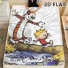 1Pc Calvin and Hobbes Print Flannel Blanket, High Quality Comfortable for All Seasons, Home Decor, Warmth and Comfort, Perfect for Christmas Gifts