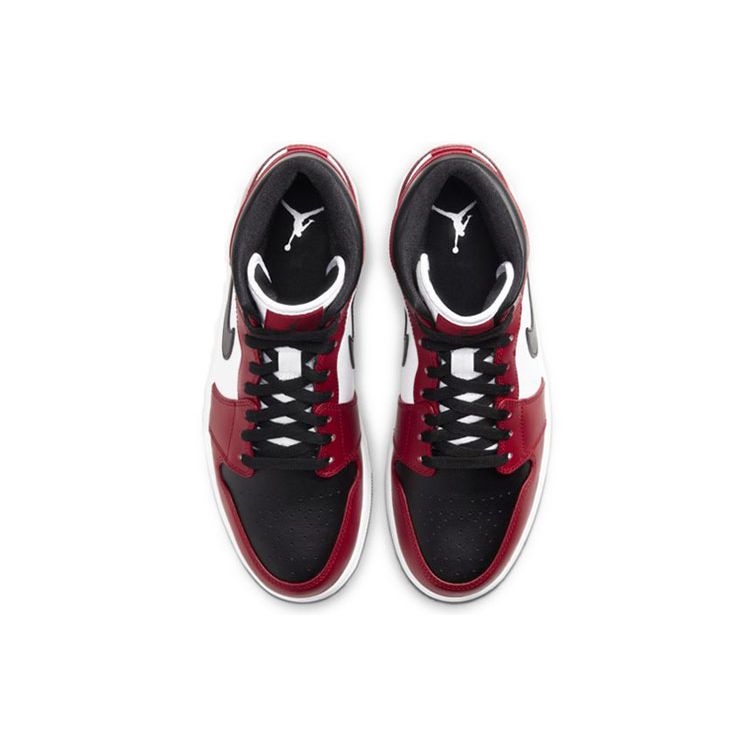 Air Jordan 1 Mid Black White Grey Sneakers 554724-069