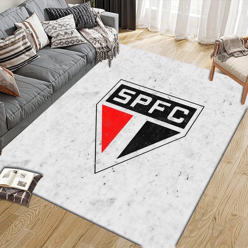 Sao Paulo FC3 Flannel Pattern Square Carpet,Area Rug,Carpet Rug for Living Room Bedroom Sofa Playroom Decor,Non-slip Floor Mat