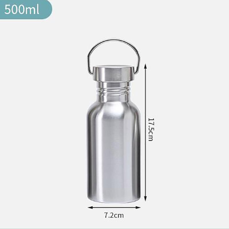 

350/500/600/750/1000 мл Бутылка для воды из нержавеющей стали для велосипеда Фитнес Одностенная бутылка для воды Герметичная Портативная спортивная фляга 500ml