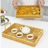 Handwoven Wicker Serving Tray Woven Handheld Plastic Rattan Storage Tray  Kitchen Storage