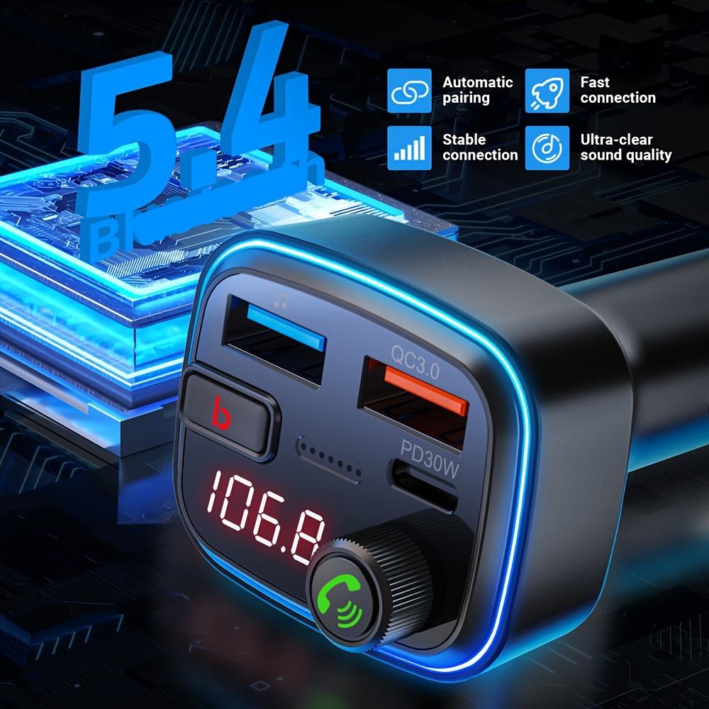 FM Transmitter Car Adapter Wireless5.0Car radio kit for hands-free calling MP3Player Receiver HiFi Bass support U Disk