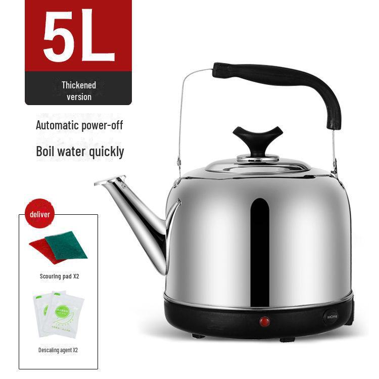 304 Stainless Steel Electric Whistling Kettle, Large Capacity with Auto Power-Off & Insulation for Home Use