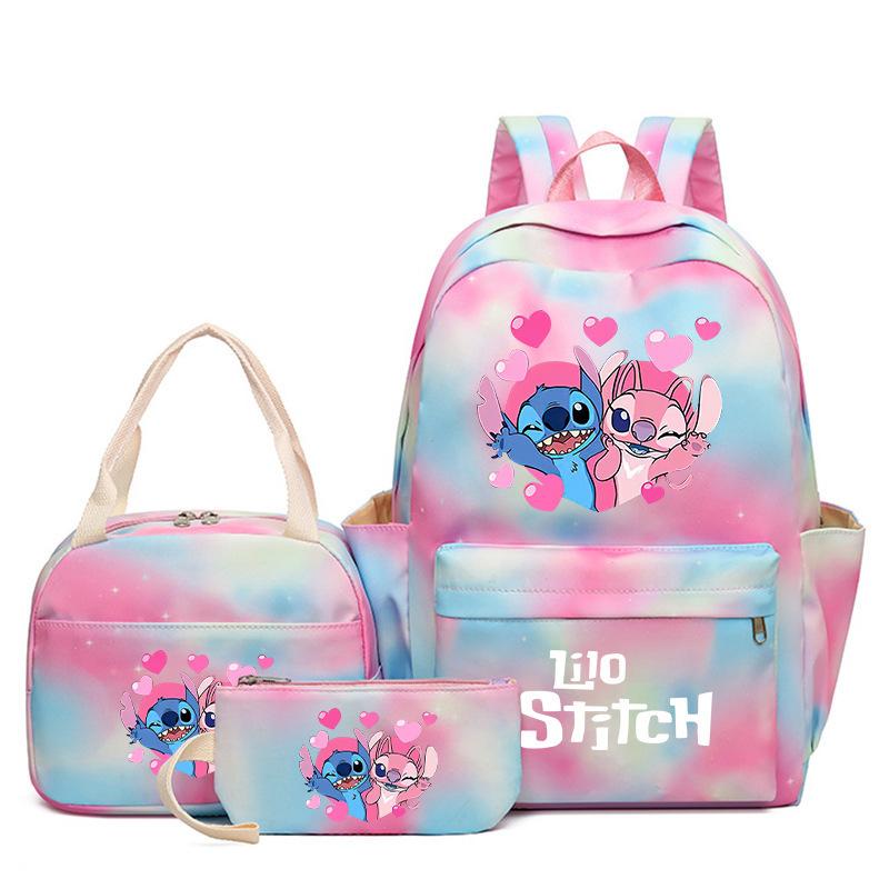 Cartoon Animation Schoolbag Large Capacity Primary And Secondary School Students Backpack Meal Bag Pencil Bag Three-Piece Set