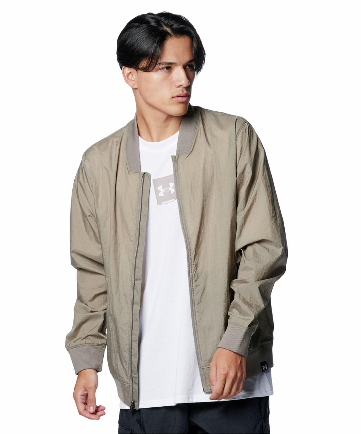 

UA Crinkle Nylon Bomber JKT Taupe Dusk SM [Under Armor] / /
