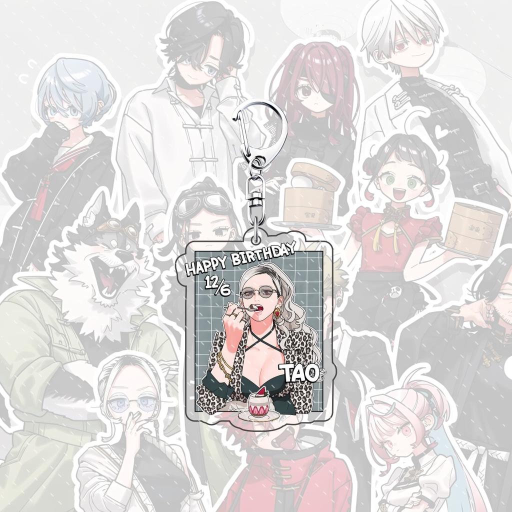 Portachiavi acrilico per zaino anime Gokurakugai 6 cm personaggio Aruma Tao Saotome Nei Takarai Tatsuomi Ban decorazione regalo carino