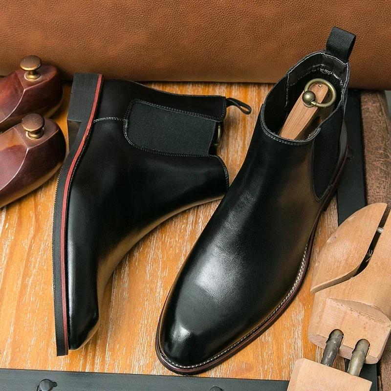 Fashion Winter Hot Selling Men's Business Ankle Boots British Style Brown Suede Leather Casual Boots Outdoor Men's Workwear Boots