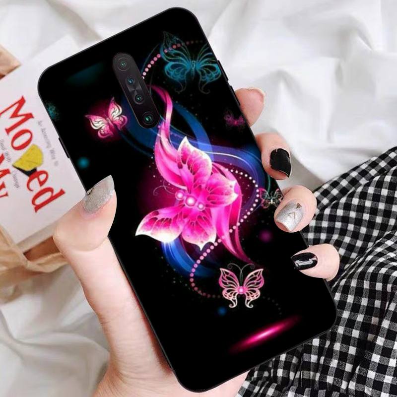Beauty Pink Butterfly Phone Case For Redmi 9 5 S2 K30pro Silicone Fundas for Redmi 8 7 7A note 5 5A