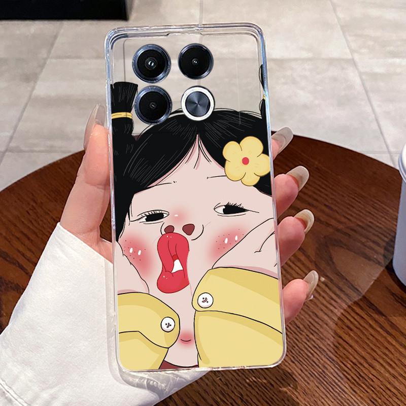 Jelly Casing For Infinix Note 40 5G X6851 X6852 Fundas Capa Clear Silicone Soft TPU Back Cover Cute Cat Rabbit Heart Phone Case