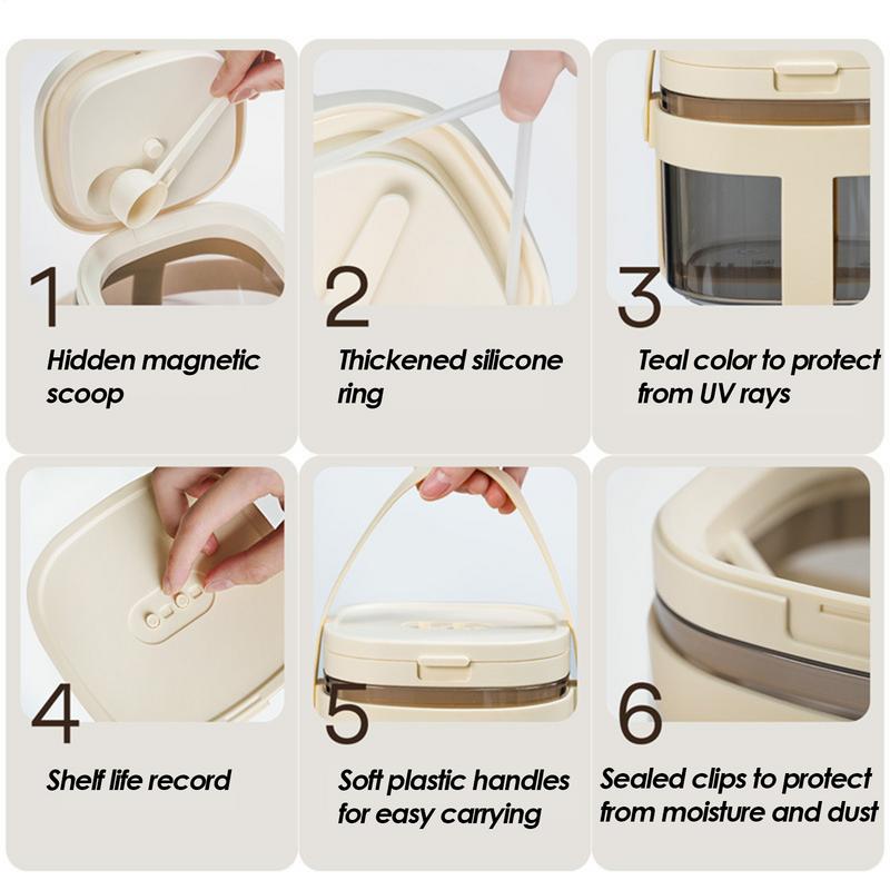 Milk Powder Dispenser Portable Storage Tank Formula Holder Sealed Formula Holder Large Capacity Kitchen Organizer for Flour
