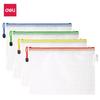 Deli A4 Transparente Netz-Reißverschluss-Dokumententaschen, 10er-Pack