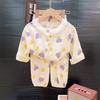 Children's Thin Set Boys' Pajamas Summer Two-piece Set Girls' Baby Lace and Lace Air Conditioning Home Suit Set