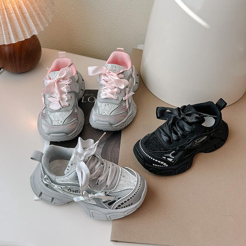 Children's sports shoes autumn and winter girls' shoes new women's treasure winter velvet shoes older children's dad shoes cotton shoes