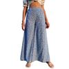 Women Pants High Waist Floral Print Wide Leg Trousers Vintage Style Loose Fit Casual Long Pants with Pockets