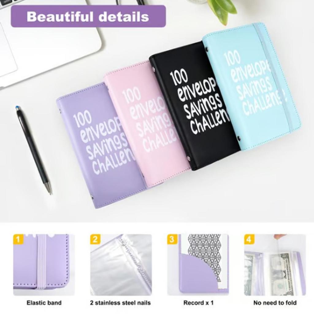Envelope Money Saving Budget Binder 100 Days Tracker Envelopes for Budget Management Home School Men Women Children
