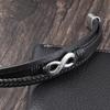 Stainless Steel Leather Bracelet Infinity Logo Special Popular Pattern Men's Bracelet DIY  Valentine's Day Handsome Gift