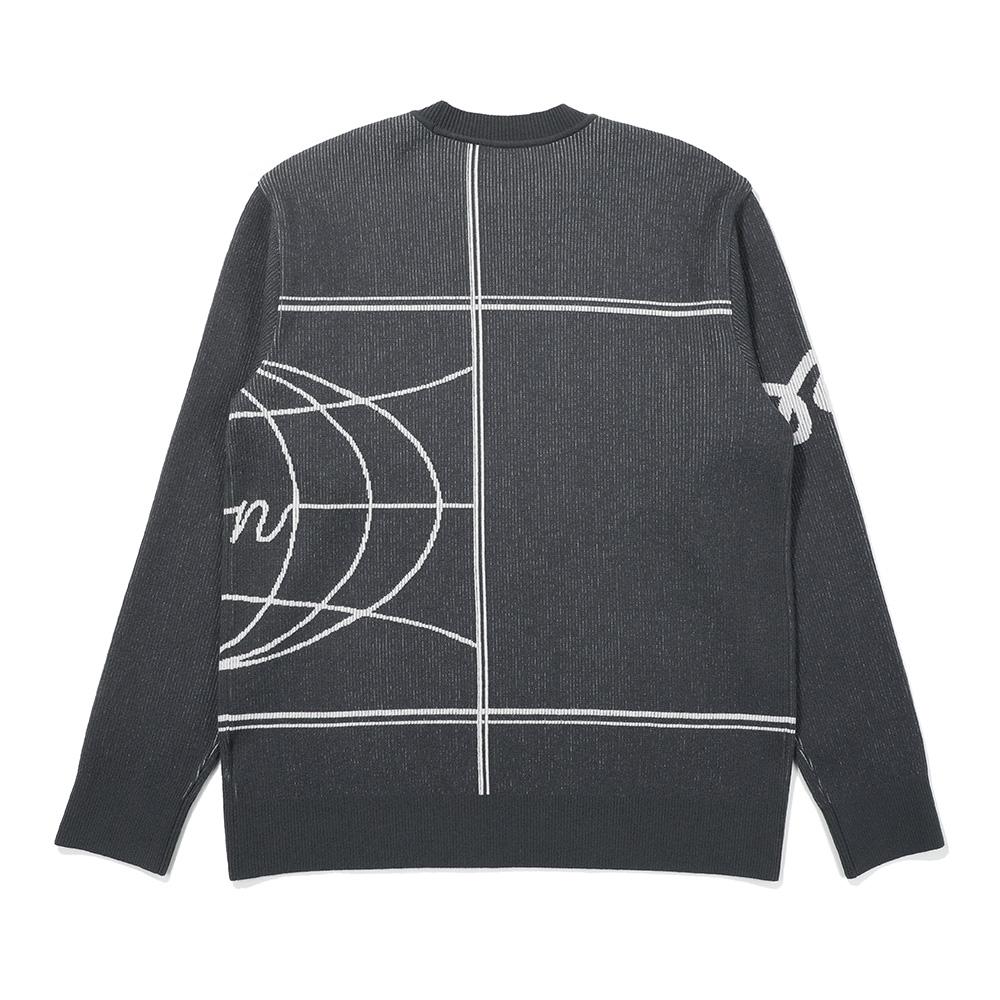 MALBON GOLF M Graphic Point Sweater Charcoal (Man)