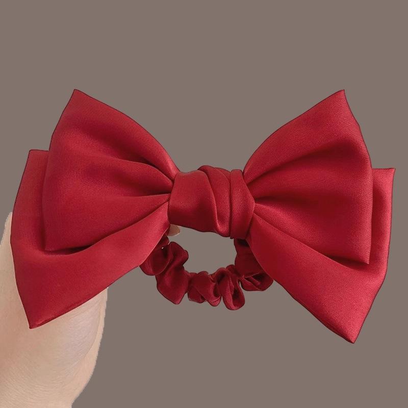 New Korean Satin Big Bow Hair Rope Girl's Sweet and Versatile Large Hair Ring Head Rope Hair Rubber Band Ornament Headwear Gifts
