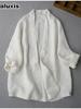 Oversized Women's Fashion Casual Blazer Jacket Pure Desire Cotton Linen Outerwear Long Sleeve Top for Women
