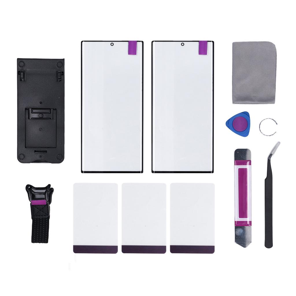 2 STÜCK Bildschirmsatz für Galaxy S22 Ultra Handy Vorderes Äußeres Glaslinsen-Display mit Reparaturwerkzeug-Set