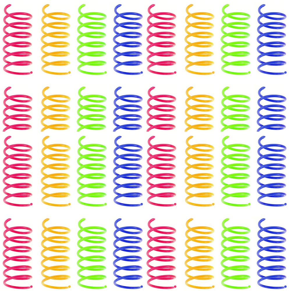 

16/32/80 шт. Игрушки-пружины для кошек, красочные, спиральные пружины для котят, прочная пластиковая креативная интерактивная игрушка для кошек, новая