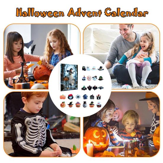 Halloweenský adventní kalendář 2025 24denní odpočítávací kalendář s 24 ks mini panenek Sběratelské figurky pro chlapce dívky teenagery dospělé