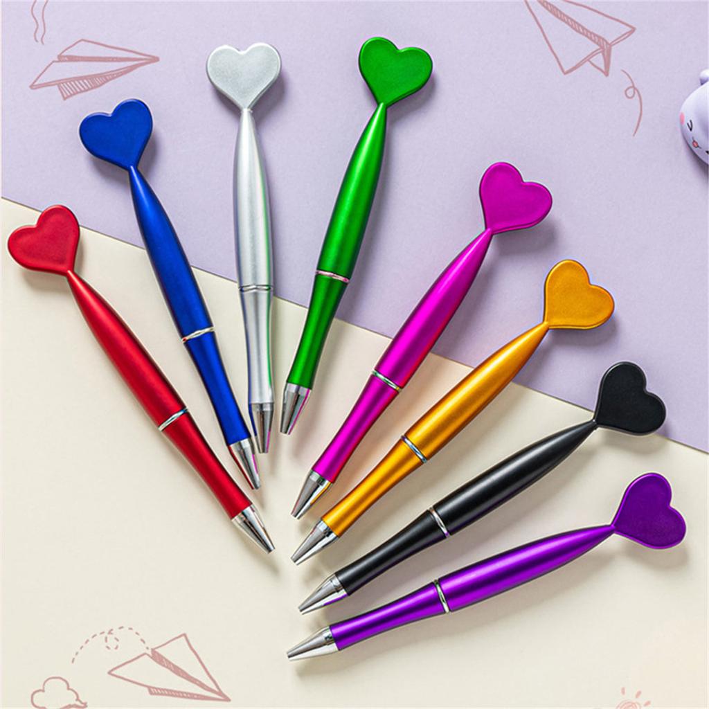6 Pieces Black Ink Ballpoint Pens 1.0mm Office Pens Heart Shaped Pens Wedding Pens Stationery School Office Supplies