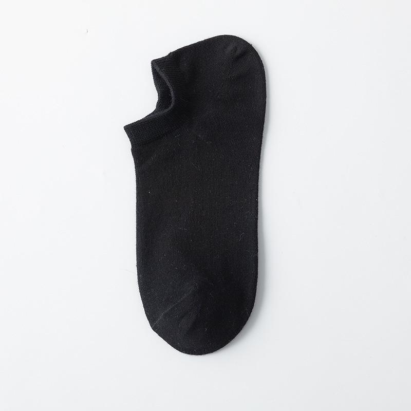 5 Pairs of Men's Summer Breathable and Sweat Absorbing Solid Color Anti Drop Heel Socks