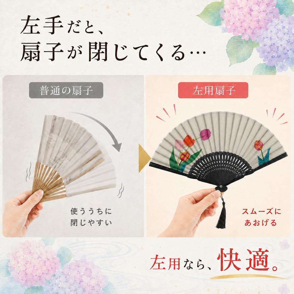silk fan from a kimono with lace fan gift Strawberry [Acacia Style] Left-handed fan, high-quality shop, ladies' fan, case, boxed, (Wild 11Y-2
