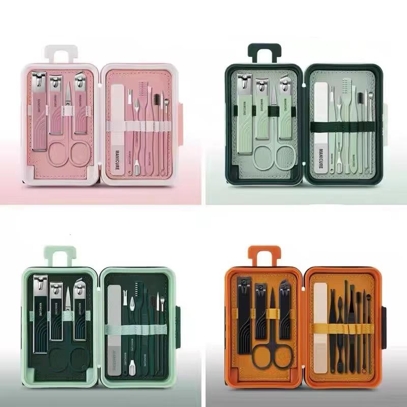 12 Stück/Set Maniküre-Set Nagelknipser Pediküre-Sets Hochwertiger Edelstahl Professionelle Nagelknipser Werkzeuge mit Reiseetui