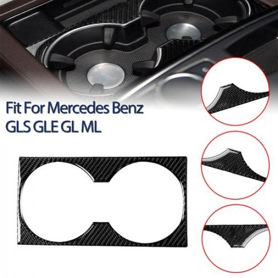 

Carbon Fiber Water Cup Panel Decorative Cover Trim For Benz GLE GLS Style-W