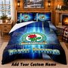 Set Biancheria da Letto 3 Pezzi con Motivo Calcio Blackburn Rovers Nome Personalizzato, Lenzuolo e Federe per Camera da Letto di Casa