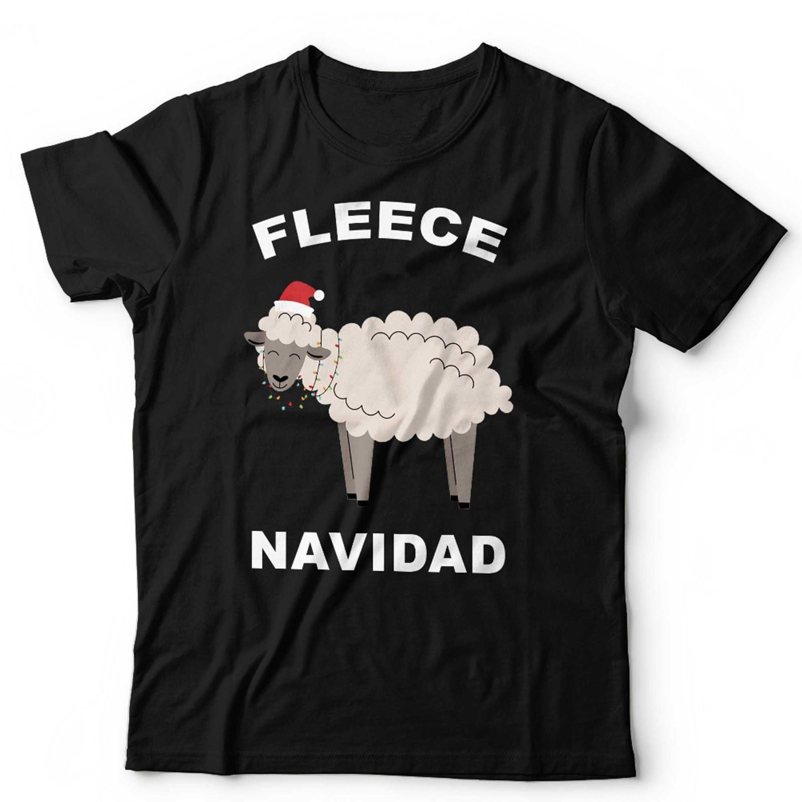 Fleece Navidad Christmas T Shirt Mens Womens Tees Top Unisex and Funny Sheep Festive Xmas Meme 2XL