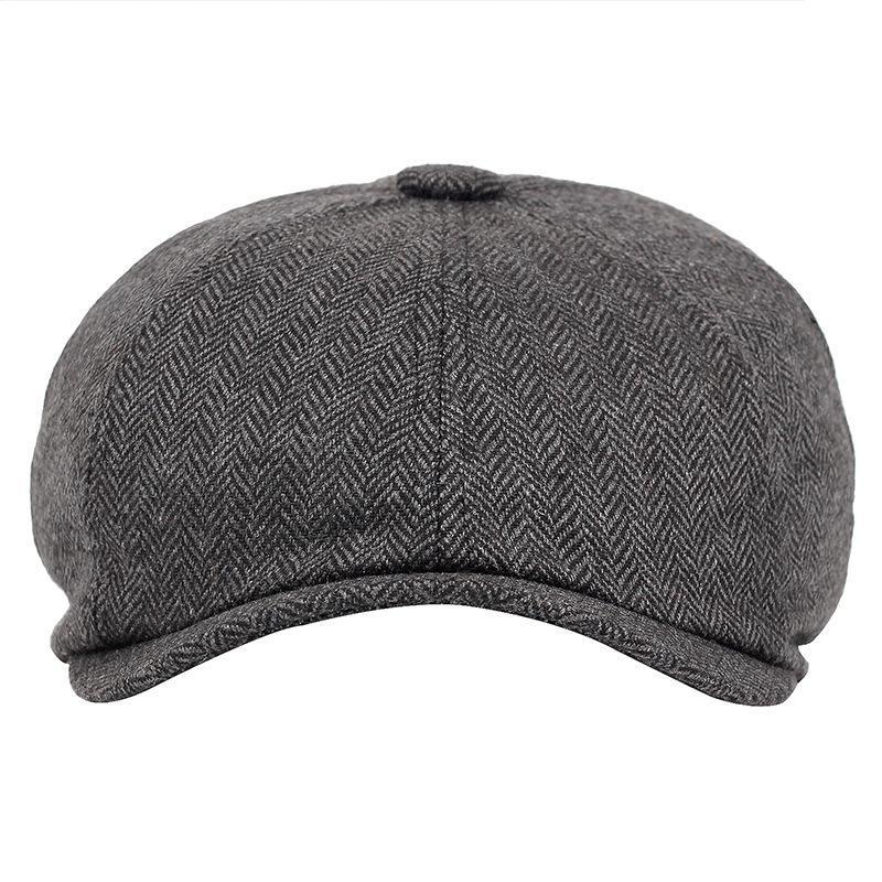 New Fashion casual Gavroche vintage pour hommes automne et hiver béret chapeau britannique chevrons plat hip-hop chapeau béret