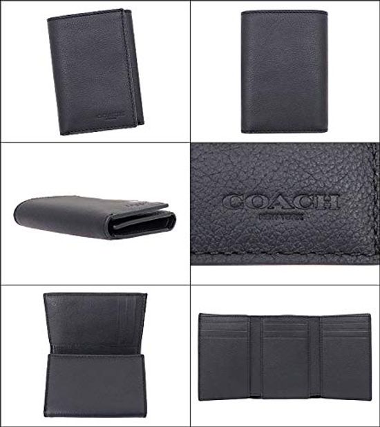 Wallet F23845 Black BLK Calf Leather Trifold Wallet [Coach] (Trifold Wallet) Men's Women's [Outlet Product] [Brand] [Item]