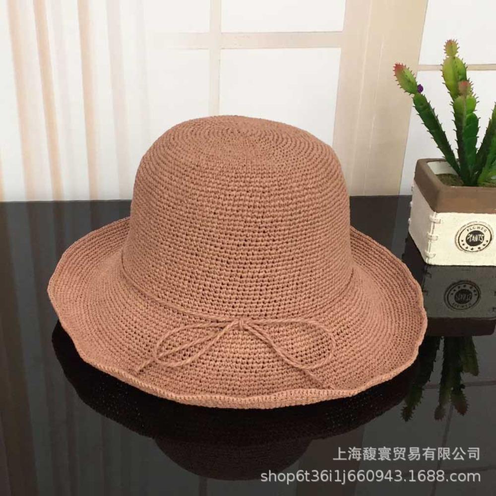 8Cm Japanese handmade crochet pull-up straw hat foldable sun hat children summer sun protection bucket hat sun hat