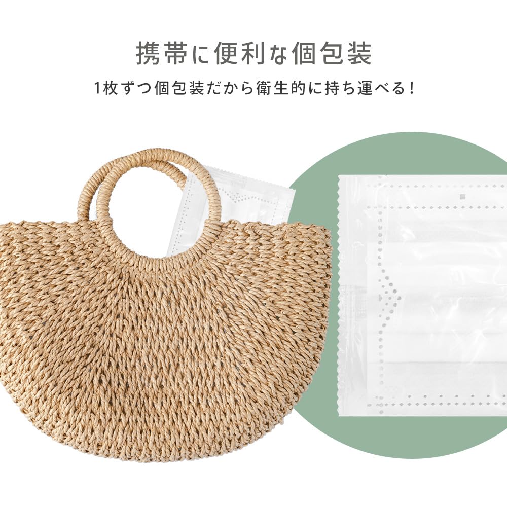 IRIS OHYAMA Daily Fit Mask Set of 4 Smooth Regular Individually 200 Masks Masks Per 4 White (PK-DH50MW) - - Nonwoven, Touch, Size, Wrapped, (50 Pack,