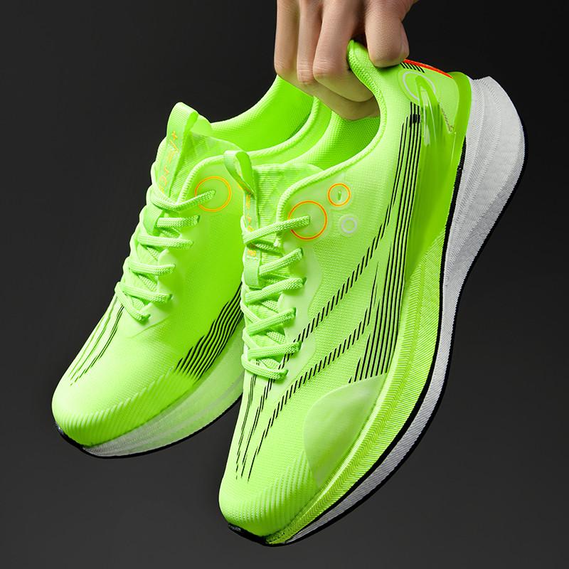 New Men's Running Shoes Carbon Plate Support Wear-resistant Rubber Outsole Sports Shoes Outdoor Shock-absorbing Tennis Shoes