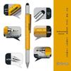 Multifunctional Metal Tool Pen with Level, Scale, Touchscreen Capacitive Tip, and Phillips Screwdriver
