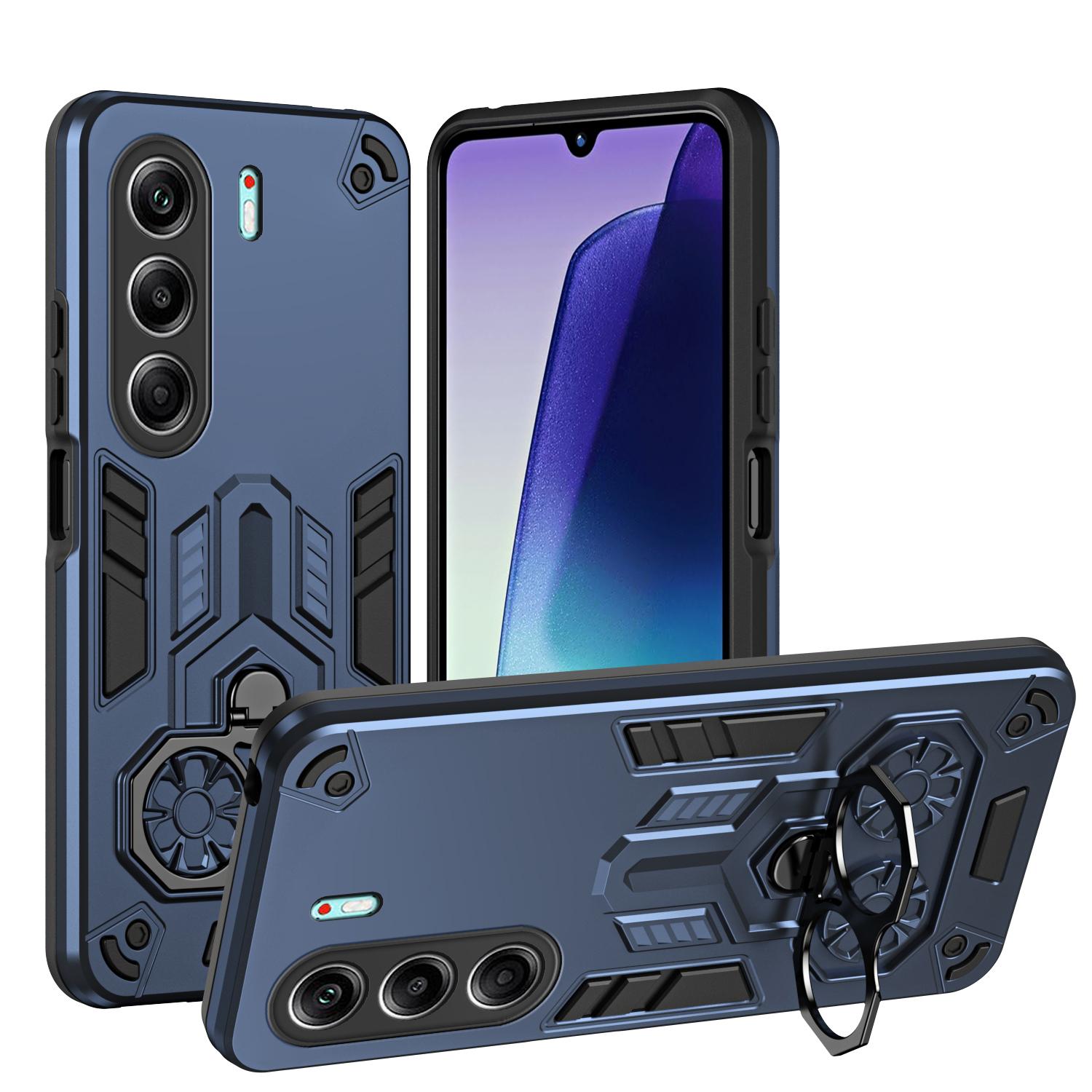 

Военный противоударный бронированный чехол для TECNO CAMON 40 PRO 40Pro Camon40Pro 4G 5G защитная крышка держатель-кольцо Fundas Coque Pc + tpu&Tecno Camon 40 синий