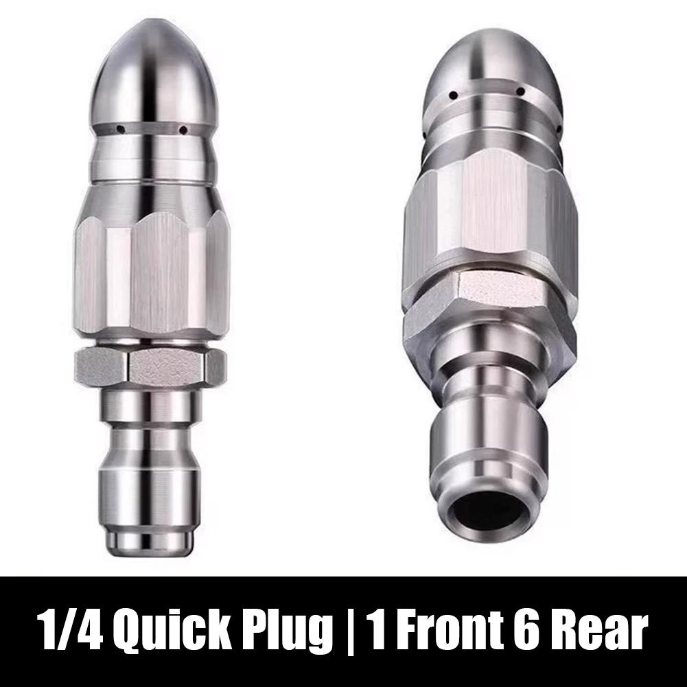 1/2 Stück Wasserstrahl Hochdrucksprühdüse Kanalreinigung 1/4" Edelstahl Hochdruckreiniger Schnellkupplung Abflussschlauch Düse Werkzeug