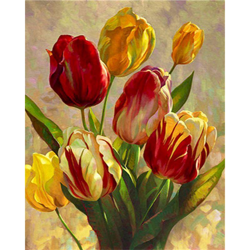 GATYZTORY 40x50cm Frame Painting By Numbers For Adults Color Flower Oil Picture HandPainted Diy On Canvas Home Wall Art