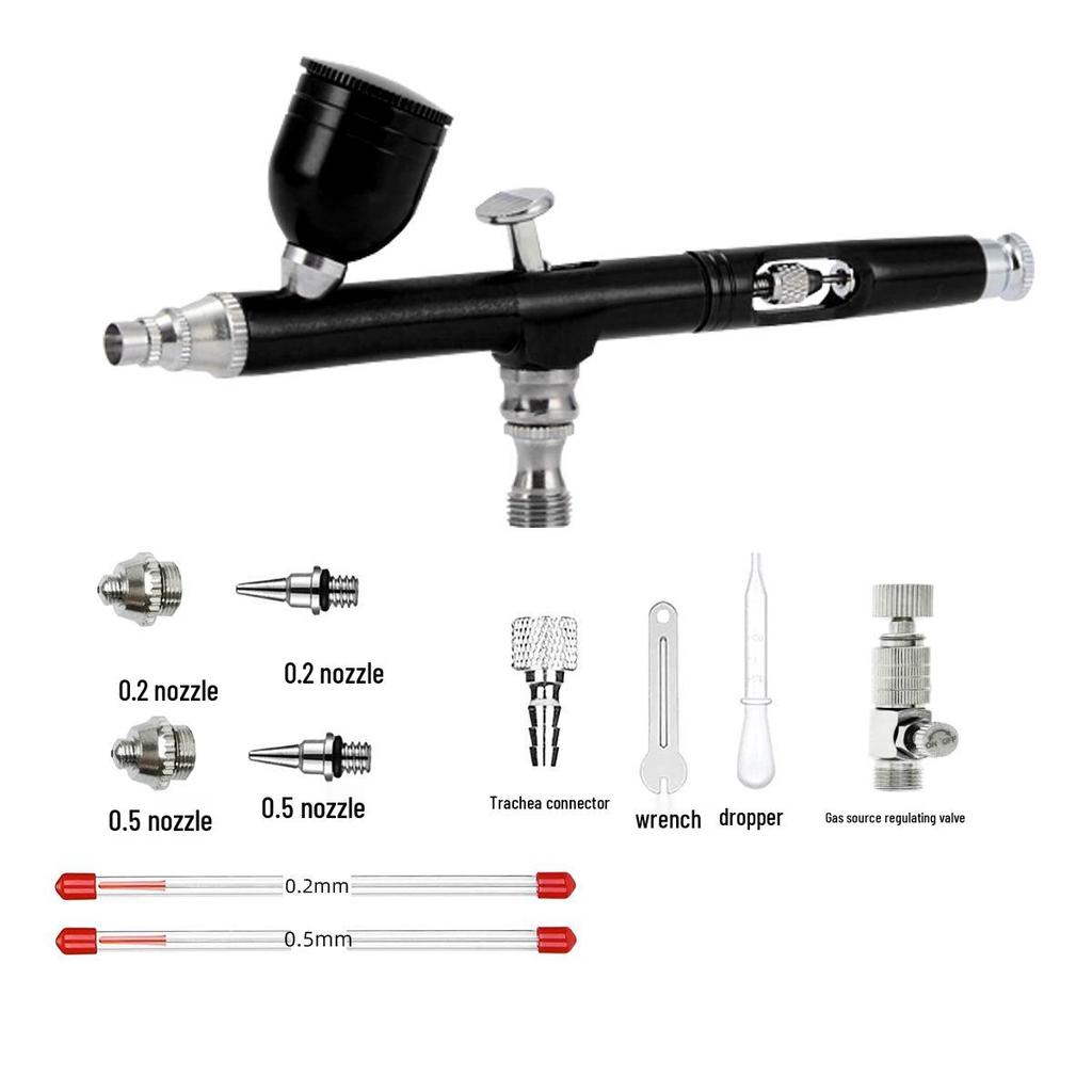 AR-130 Multi-Caliber Airbrush Set for Wall, Furniture, Cake, and Nail Art Painting and Repair